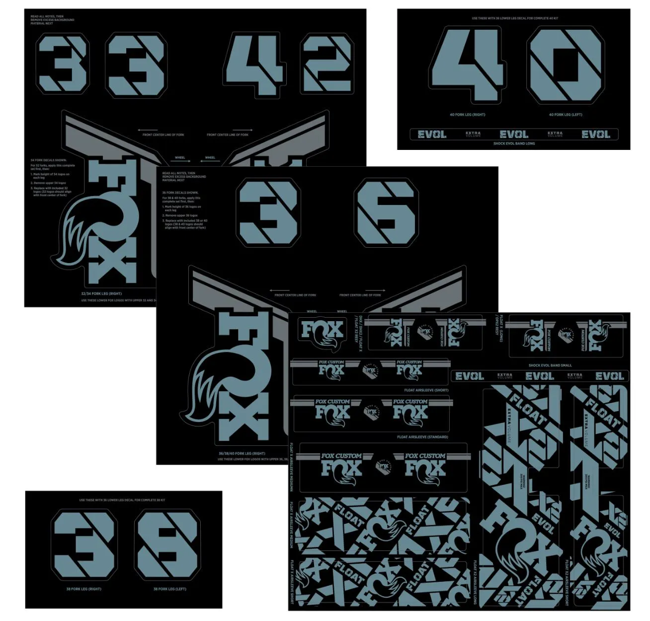 Decal 21 Custom Fork & Shock / Storm blue