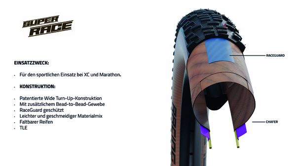 RACING RAY Evo Super Race Hinterrad- Reifen / bronze side / 29" x 2.25, 57-622, Falrtreifen, TLE