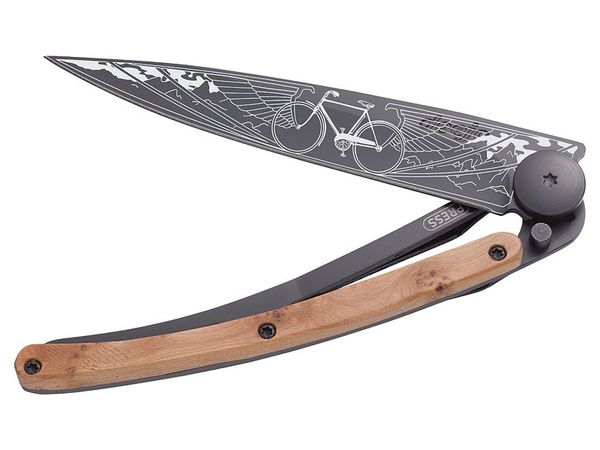 KLAPPMESSER mit VELO-TATOO / schwarz-braun