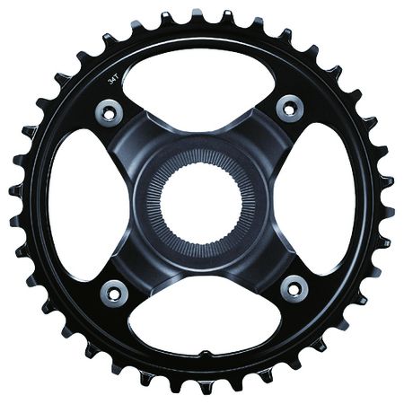 Kettenblatt STEPS SM-CRE80-11 / schwarz / 34 Zähne/mit Aufnahme, 55 mm Kettenlinie