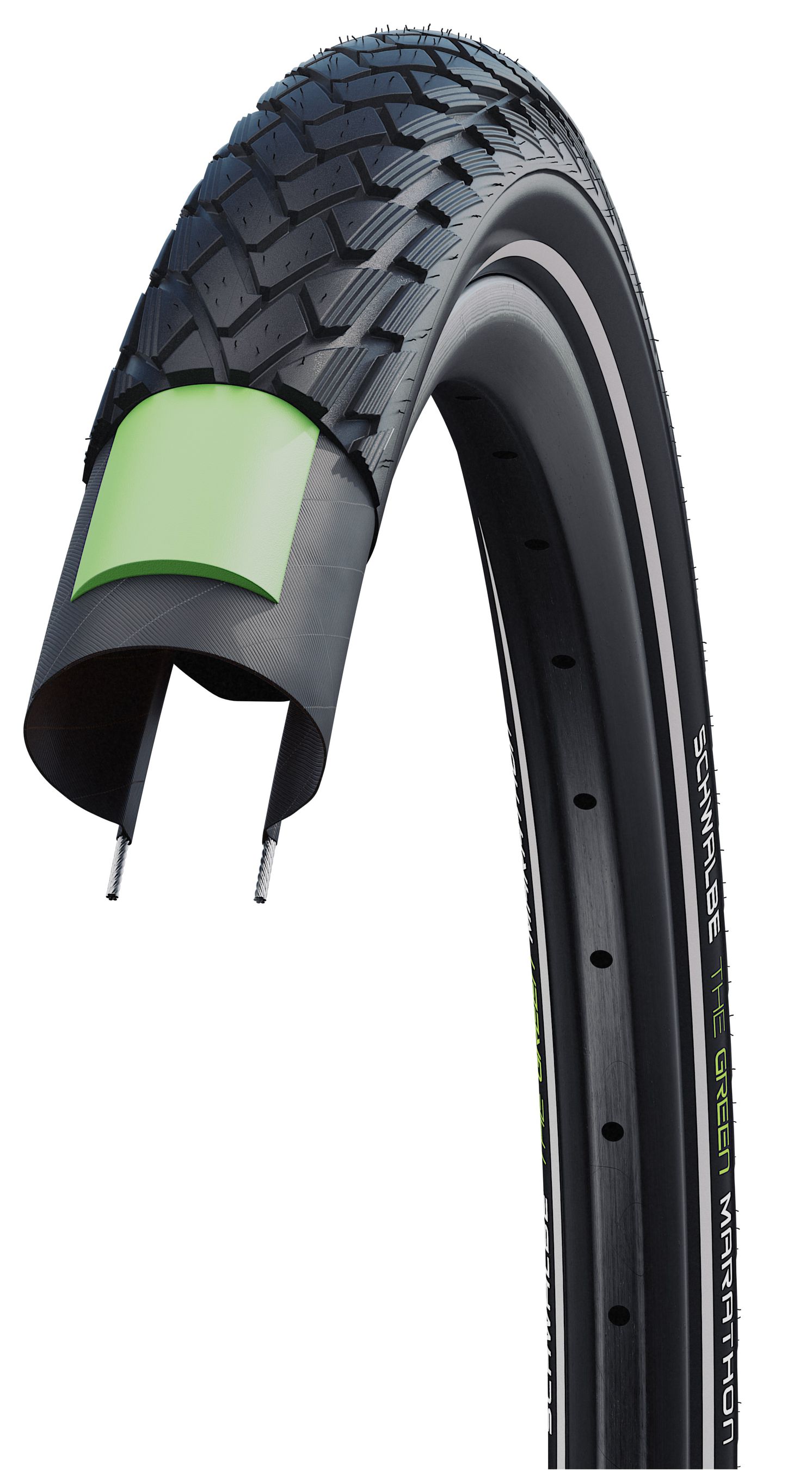 GREEN MARATHON Perf. Reifen / black / 26x1.25, 32-559