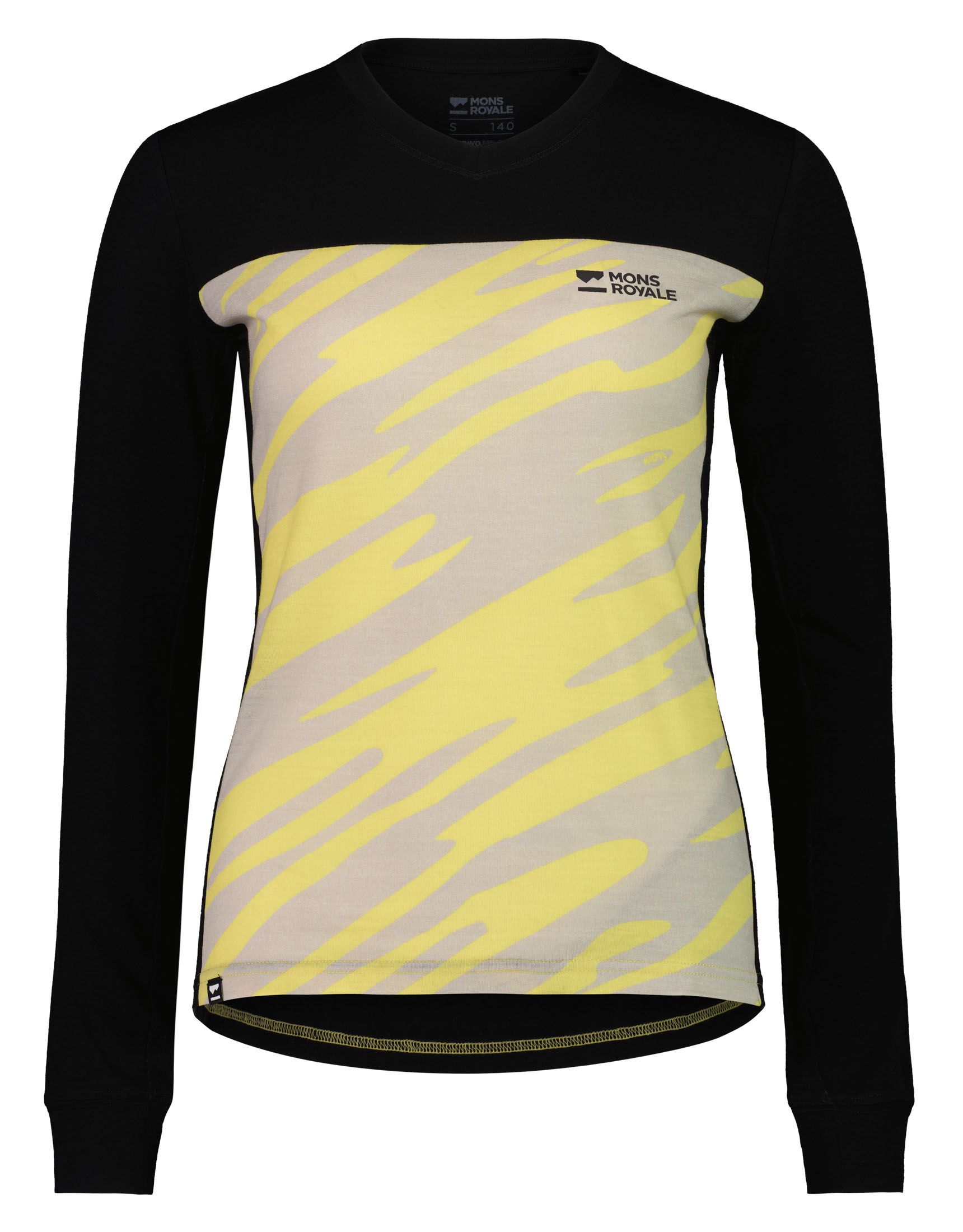 REDWOOD ENDURO Damen-Langarmshirt / limelight camo/black / L