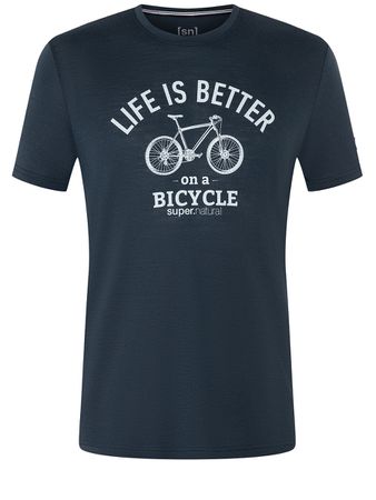 BETTER BIKE Herren-Merino-Kurzarmshirt / blueberry / S