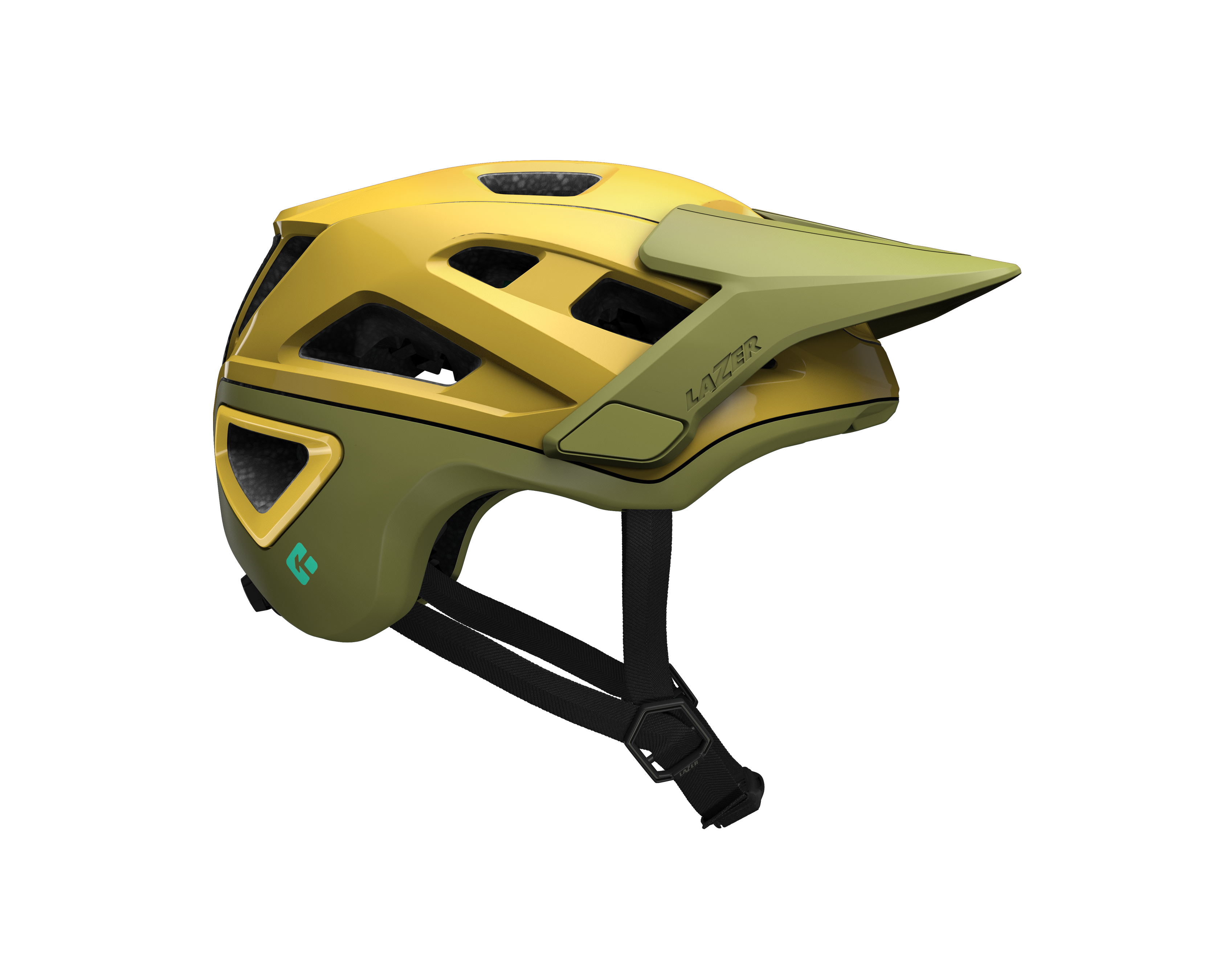LAZER Unisex MTB Jackal KinetiCore Helm / gold green / L