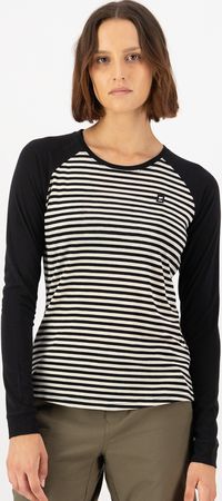 ICON RAGLAN Damen-Merino-Langarmshirt / mr stripe/black / L
