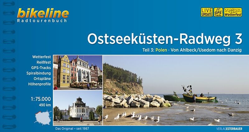 OSTSEEKÜSTEN-RADWEG Radatlas / NR. 3, USEDOM - DANZIG