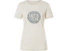 LETS RIDE BIO Damen-Kurzarm-Merino-Shirt / white stone melange/flint stone / XS