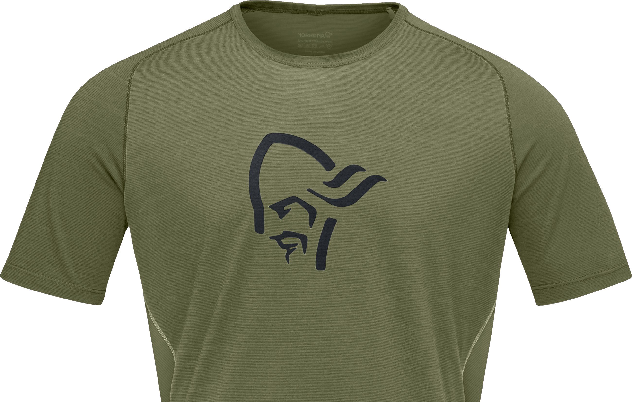 FJØRÅ  WOOL SS Herren-Merino-Kurzarmshirt / olive night / M