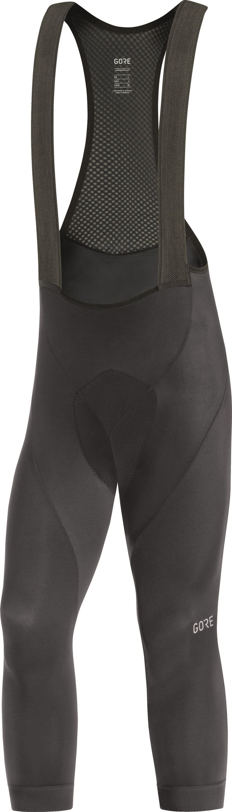C3 Herren-3/4-Trägerhose mit Pad / black / S