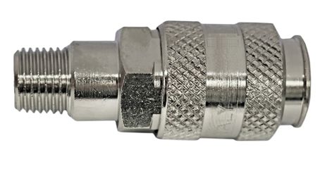 Kupplung mit Aussengewinde 1/4" / silber