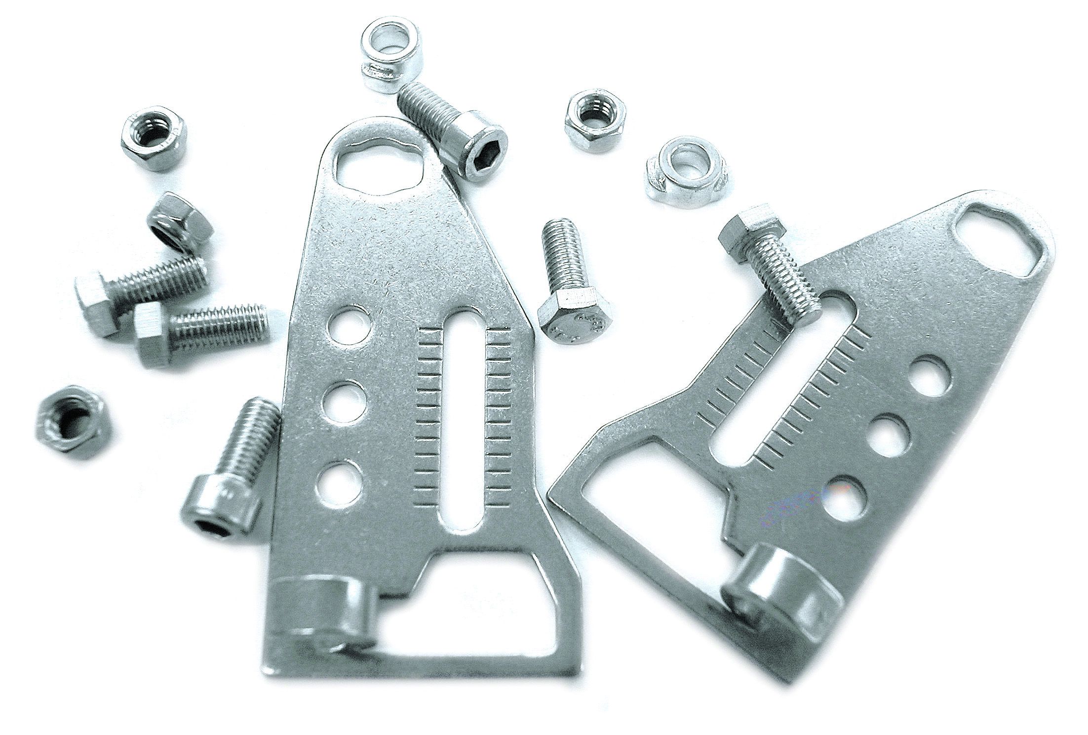 Strebenendplatten zu Quick-Rack verstellbar per Paar inox / inox