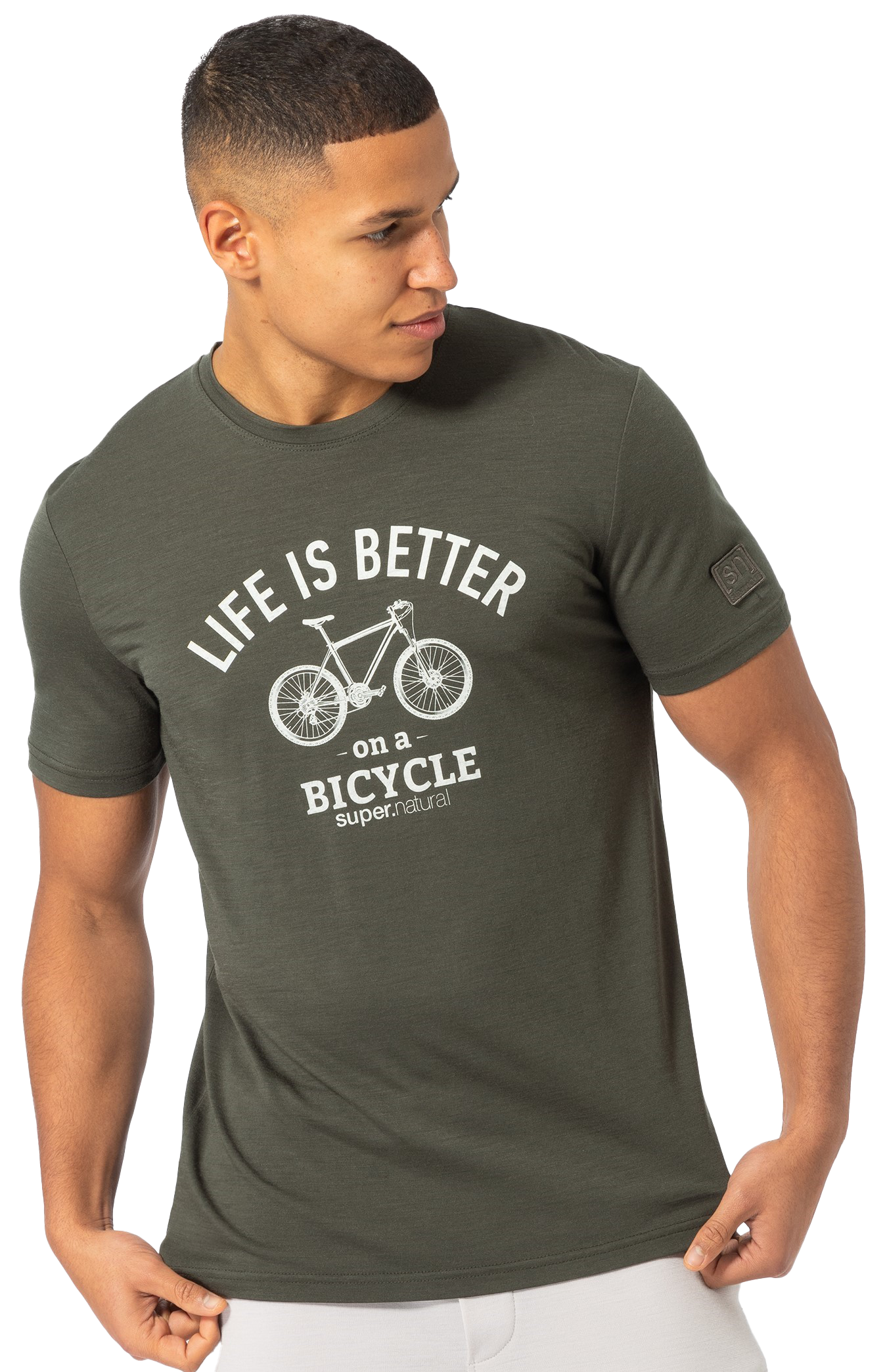 BETTER BIKE BIO Herren-Kurzarm-Merino-Shirt / black ink/white stone / S