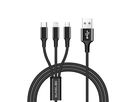 TRIDENT Ladegabel / black / 1m, USB-C, Micro-USB, Lightning