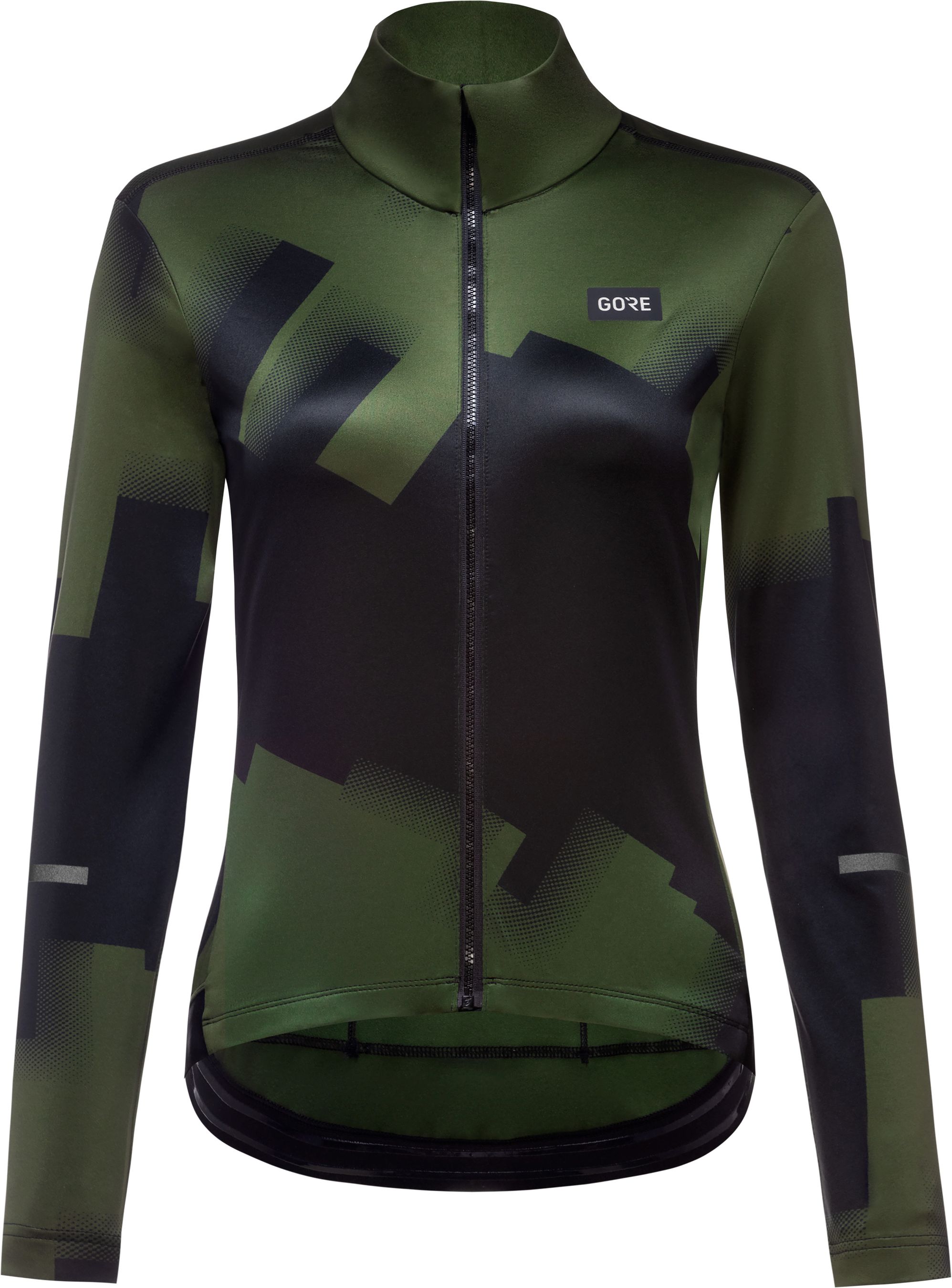 PROGRESS Damen-Thermo-Langarmtrikot / black/utility green / 42