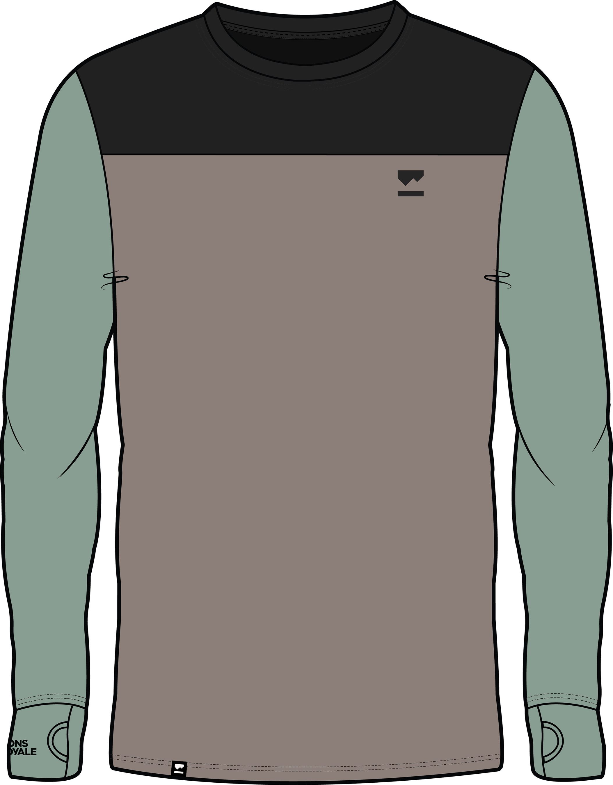 YOTEI Herren-Merino-Langarmshirt / dew/cinder/black / L