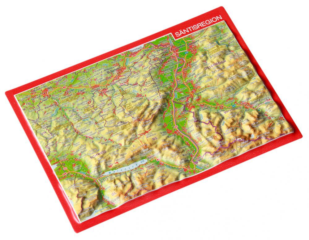GEORELIEF SÄNTISREGION 3D-Postkarte