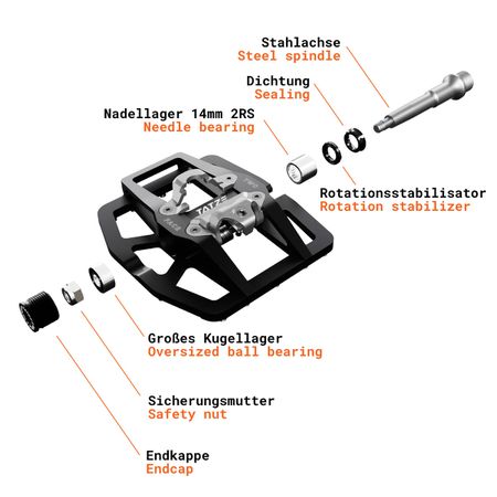 TWO-FACE2 Kombipedale / schwarz / 98 x 105mm