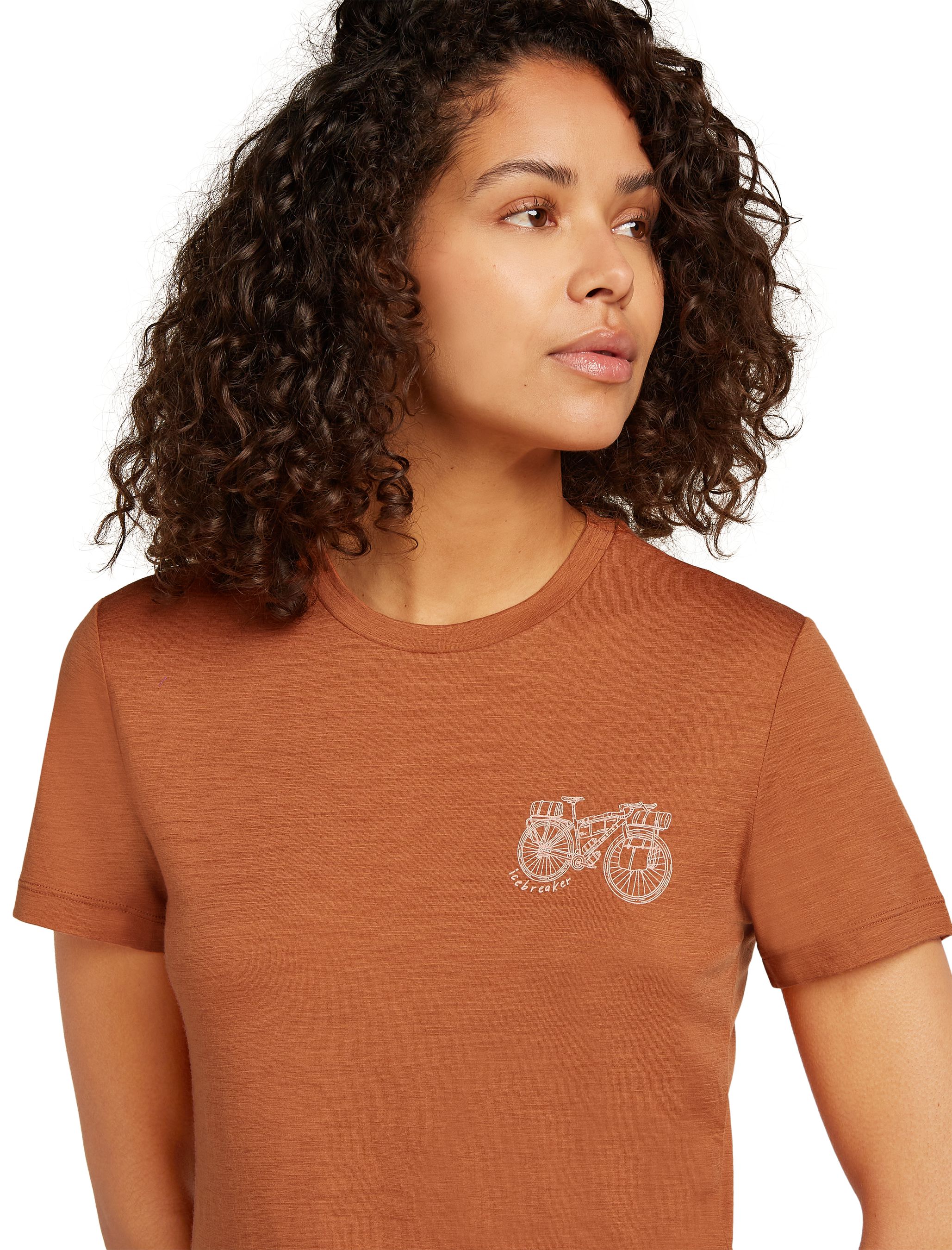 TL ADVENTURE RIDE Damen-Merino-Kurzarmshirt / dusty clay / M