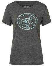 MAQUINA Damen-Kurzarm-Merino-Shirt / pirate grey melange / S