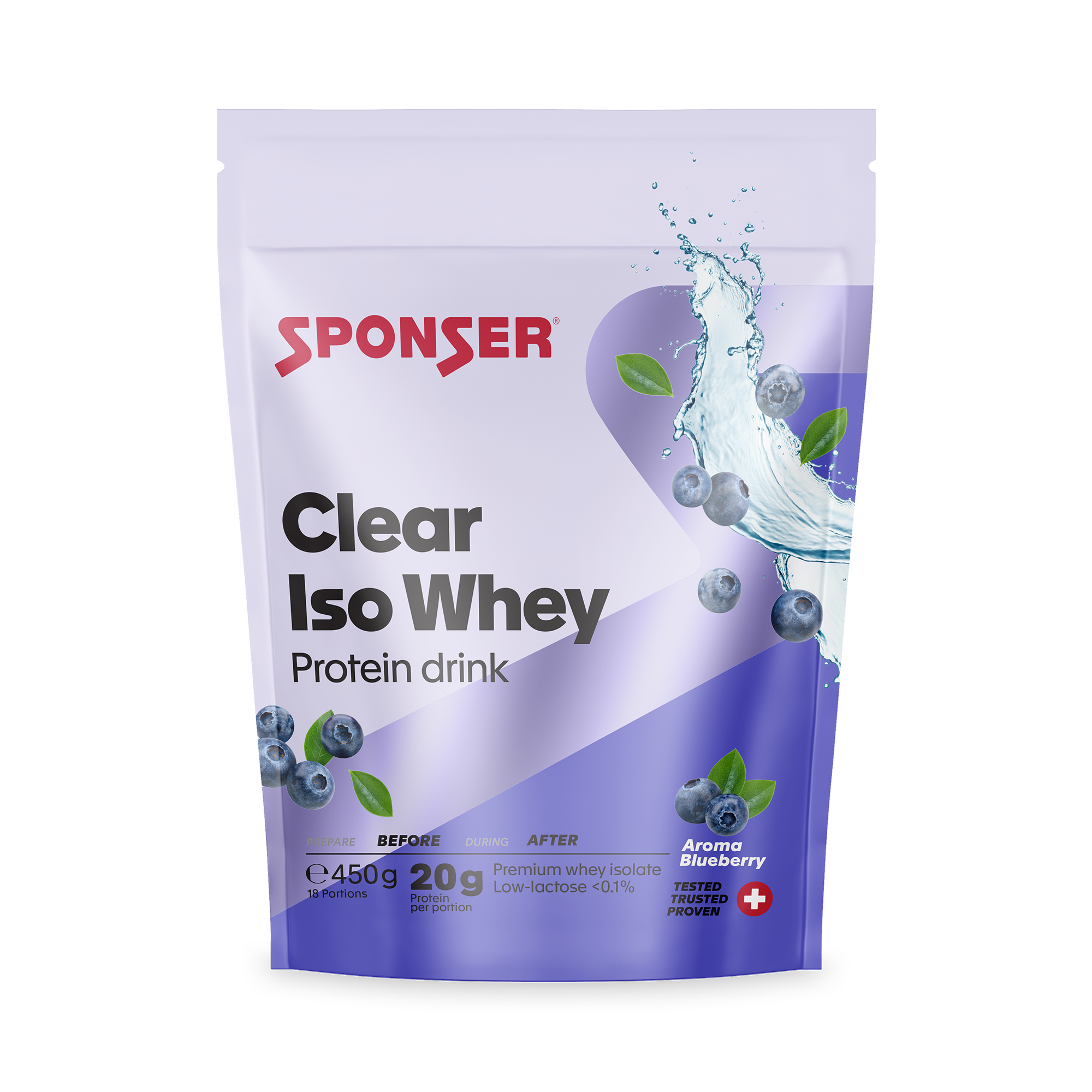 CLEAR ISO WHEY Protein-Shake, Beutel 450g / BLUEBERRY