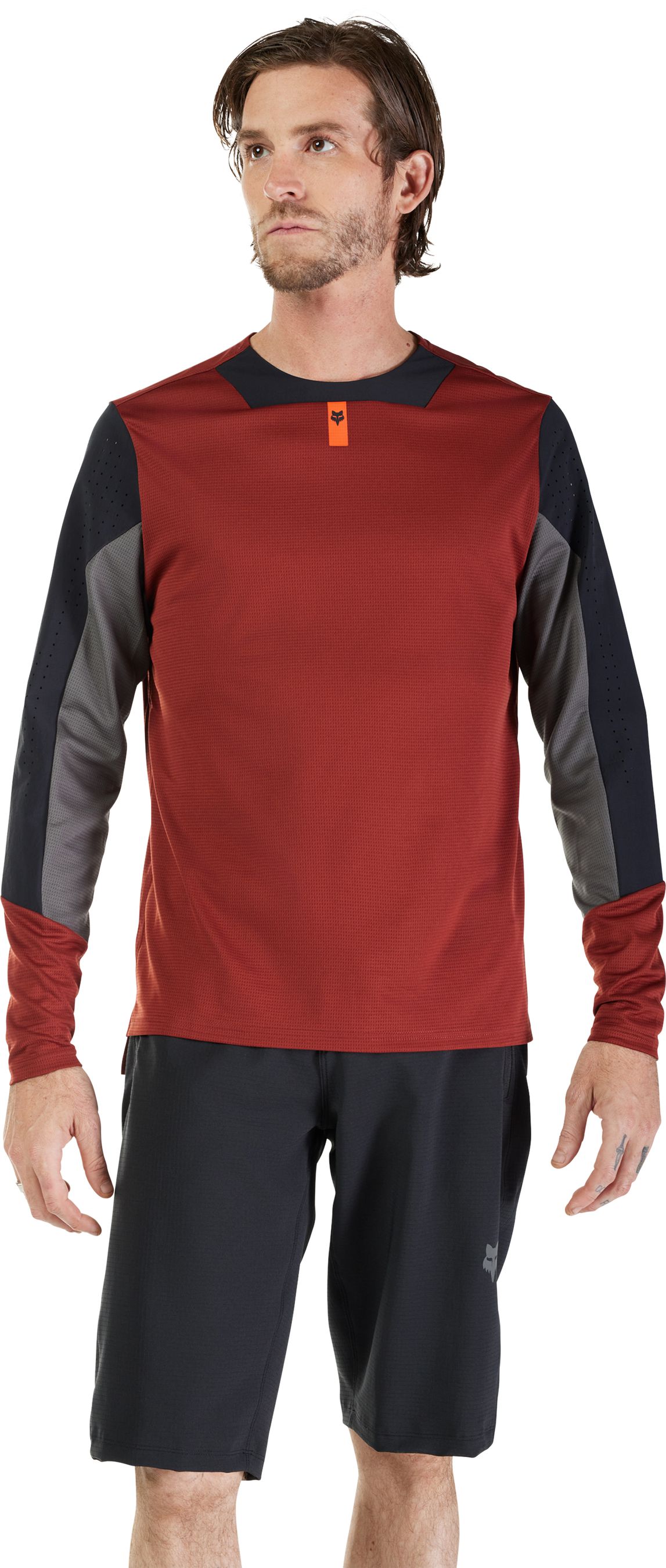 DEFEND Herren-Langarmshirt / rust / M