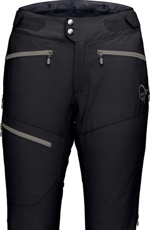 FJØRÅ  FLEX 1 Damen-Bikehose lang / caviar/castor grey / L