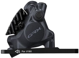 Bremssattel GRX BR-RX410 / schwarz / vorne, Flatmount/inkl. Adapter 140/160 mm vorne