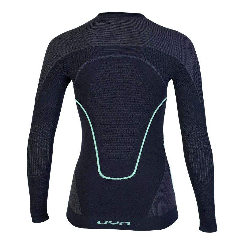 EVOLUTYON Damen-Langarmshirt / charcoal/anthracite/aqua / L/XL