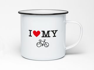 Emaille Tasse / weiss