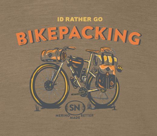 BIKEPACKING Herren-Merino-Kurzarmshirt / oak / XL