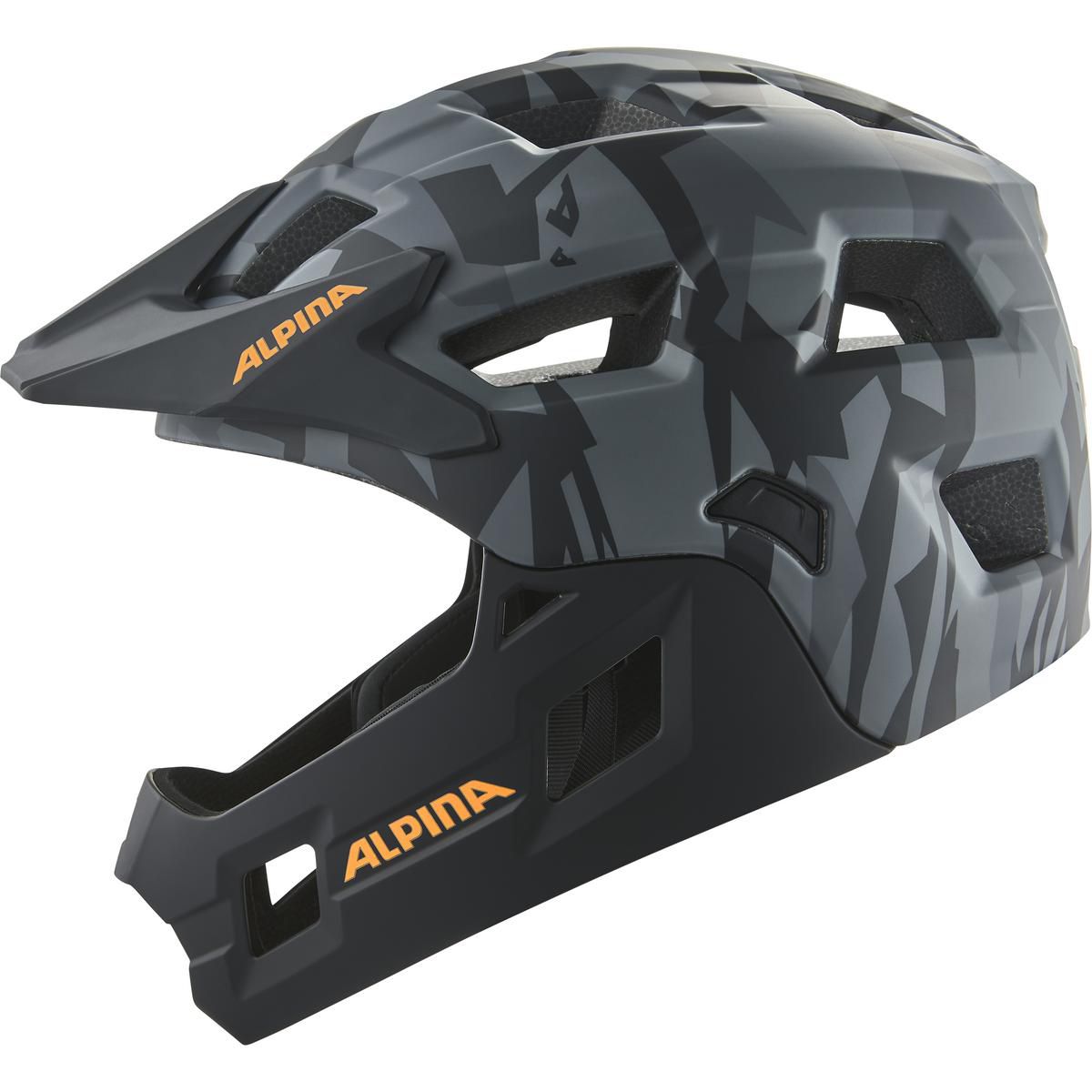 RUPI Vollvisierherlm / black-camo orange matt / onesize (50-55cm)