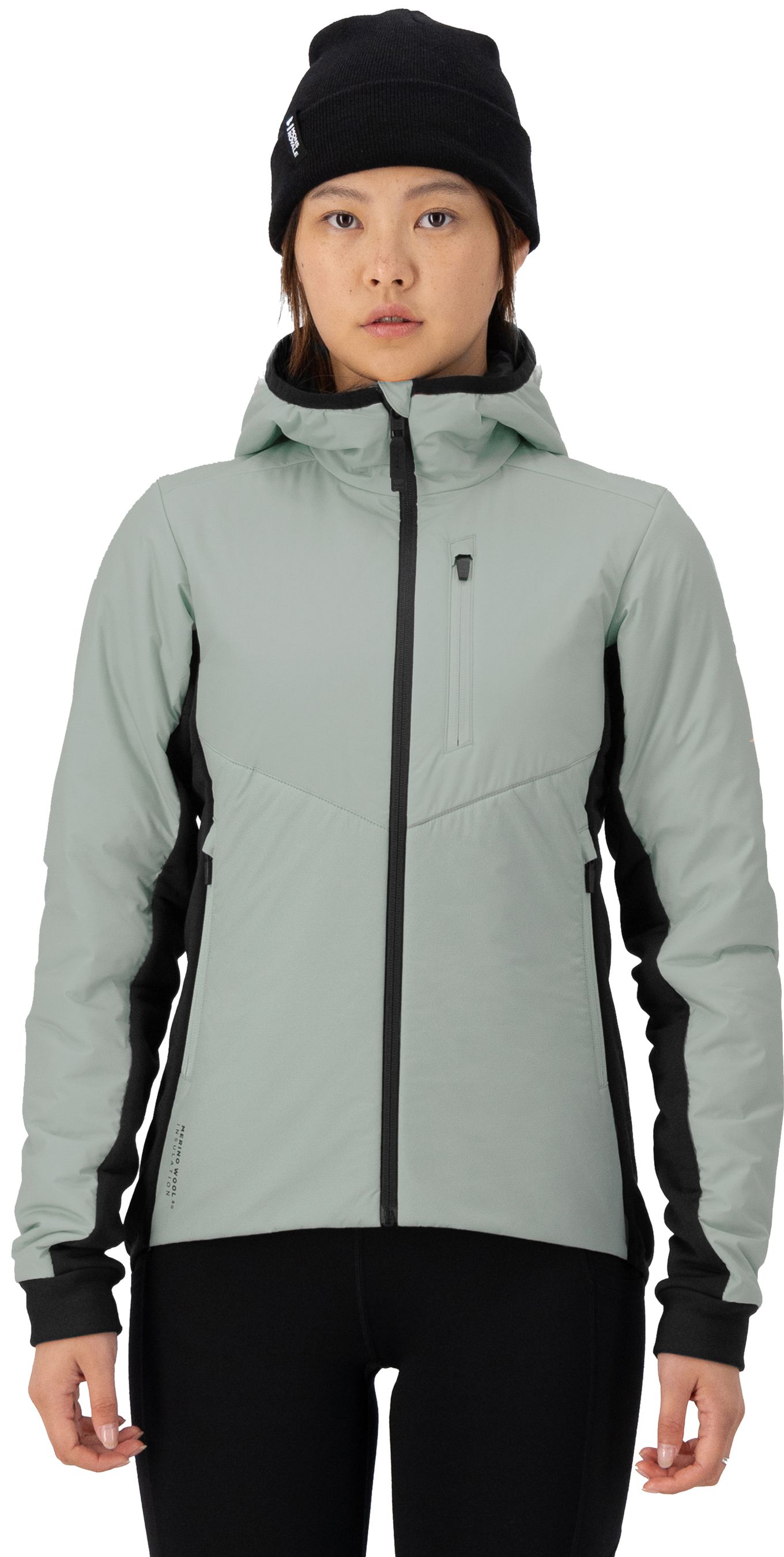 ARETE MERINO Damen-Loftjacke / eucalyptus / S