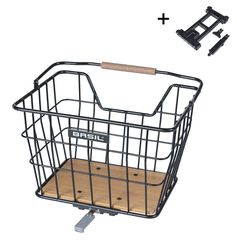 Nordland Fahrradkorb MIK 23L / schwarz/naturbraun