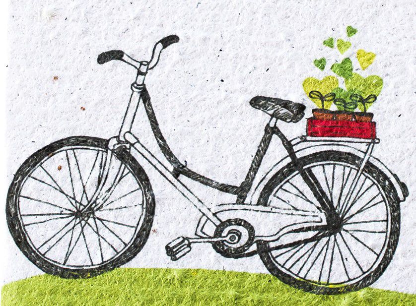 Growing Paper Karte Velo / gelb