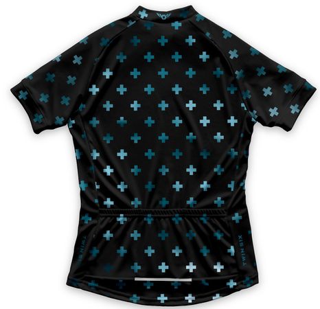 THE FURTHERMORE Damen-Kurzarmtrikot / black/blue / L