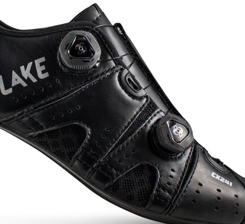 Lake CX241X Rennvelo- Schuhe - breitere Passform / schwarz-silber / 42