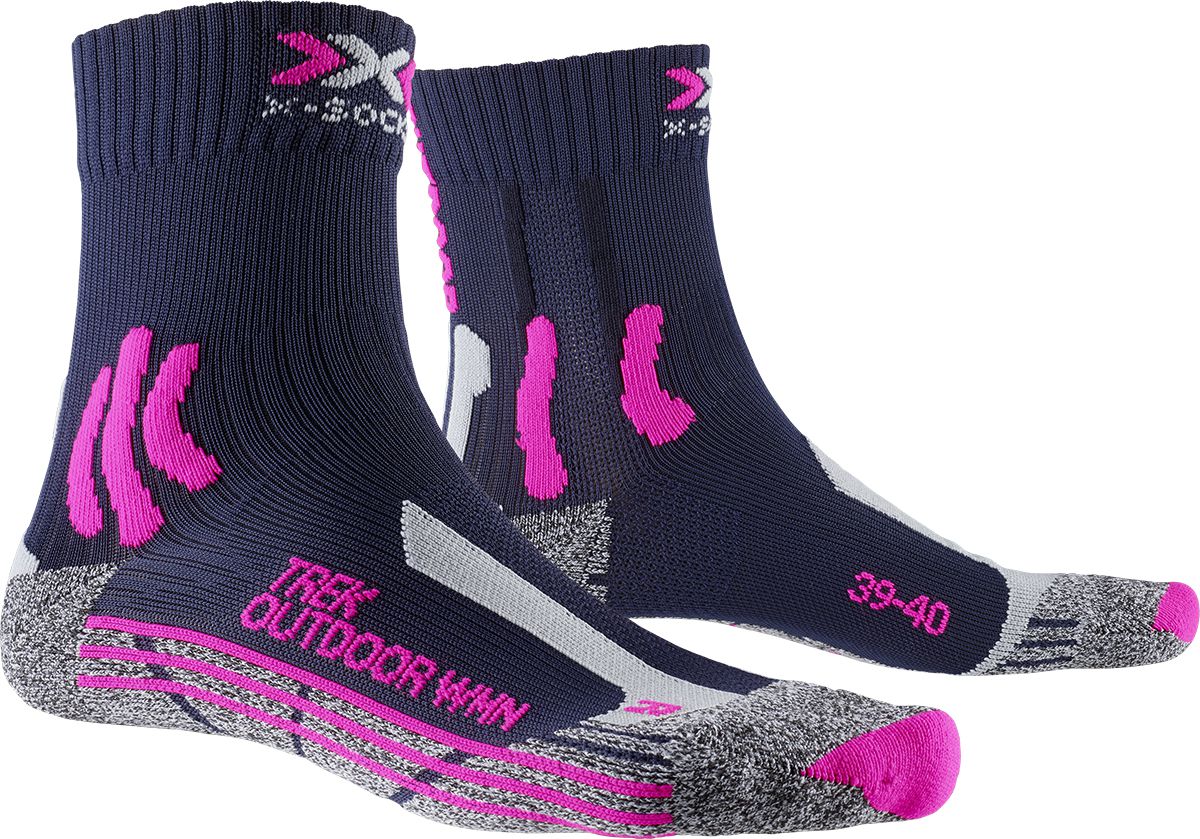 Women Trek Outdoor / Midnight Blue/Pink/LT Grey Melange / 35-36