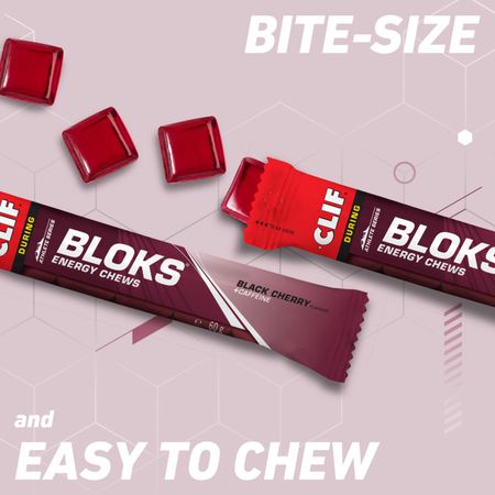 CLIF BLOKS Energiewürfel 60g / BLACK CHERRY mit Koffein