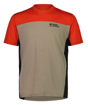 REDWOOD ENDURO Herren-Kurzarmshirt / retro red/black/walnut / S