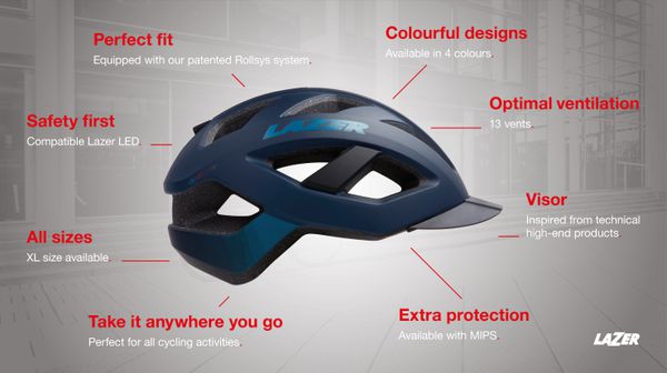 LAZER Unisex Sport Cameleon MIPS Helm matte / matte dark blue / M