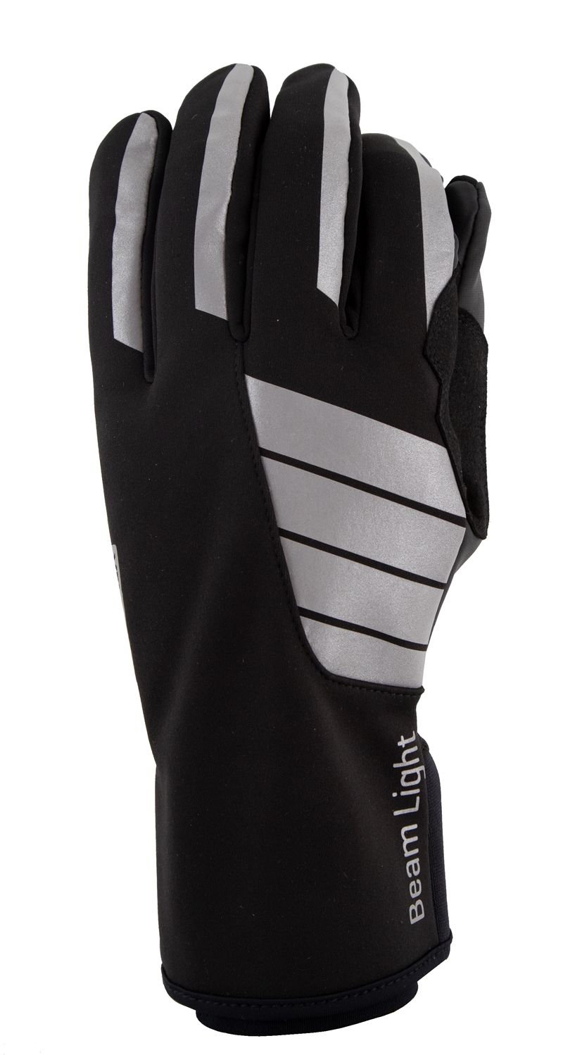 BEAM LIGHT reflektierende Unisex-Softshell-Handschuhe / schwarz / 3XL=12