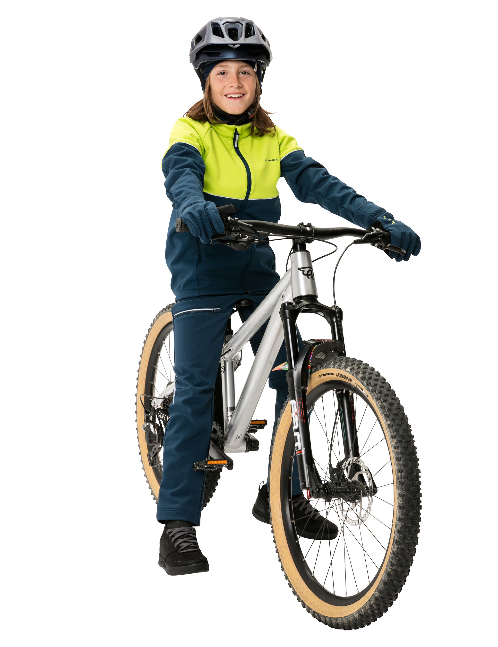 QIMSA Kinder-Softshelljacke / chute green / 158/164