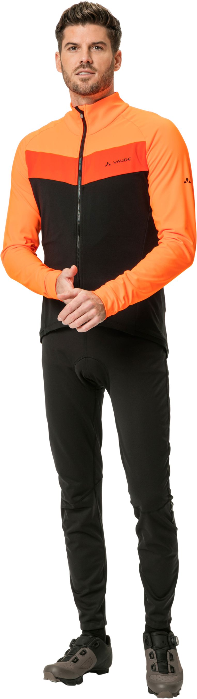 POSTA Herren-Thermo-Langarmtrikot / neon orange / S