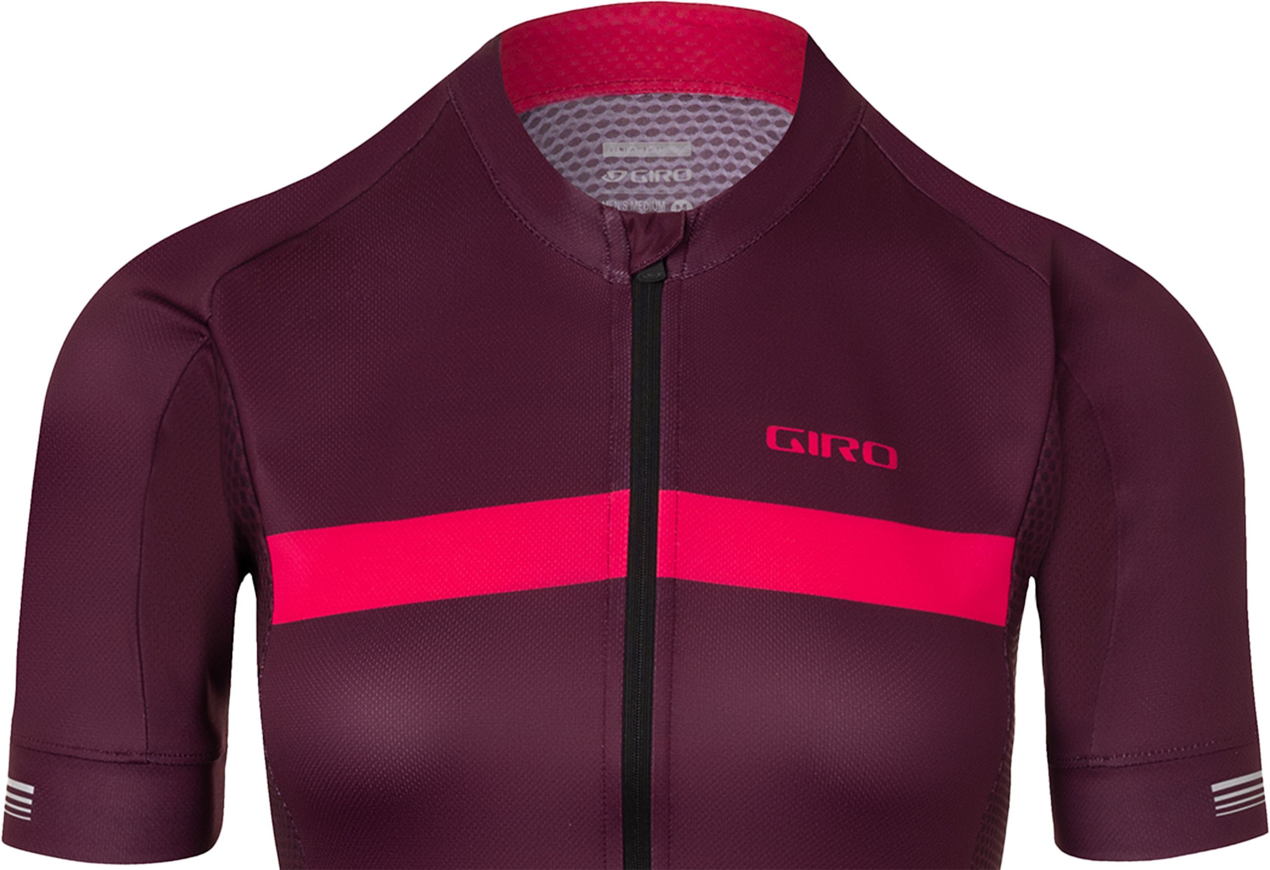 CHRONO Damen-Kurzarmtrikot / dark cherry/raspberry stripe / L