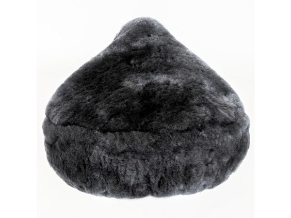 Saddle cover Lamskin black / schwarz-grau