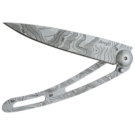 KLAPPMESSER mit TOPOGRAFIE / silber