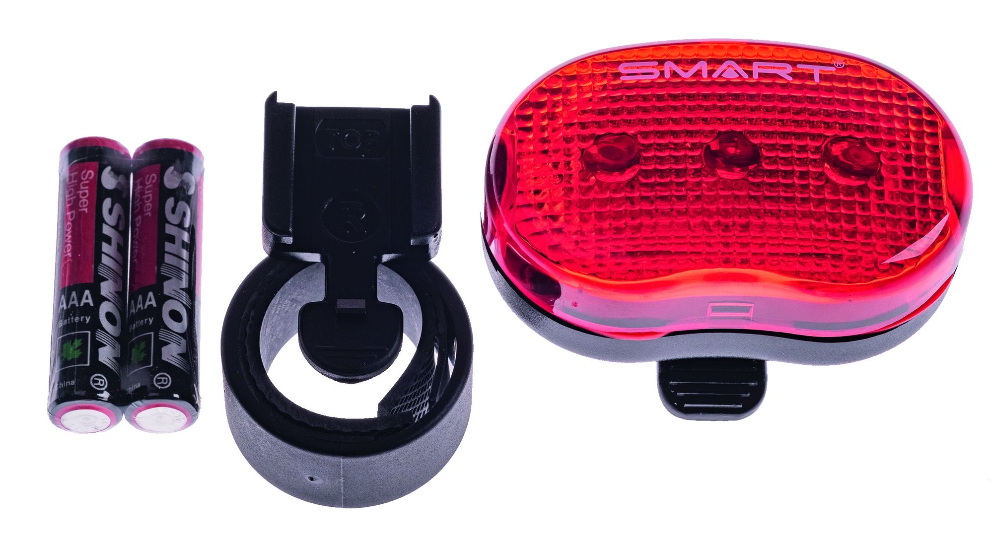 Rücklicht RL403R 3 LED inkl. Batterien und Halter / schwarz