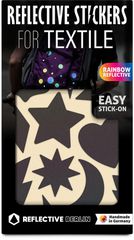 REFLEKTIERENDE TEXTILSTICKER / shine_black-rainbow