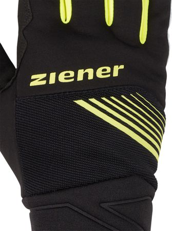 DIRICH TOUCH Unisex-Softshellhandschuhe / black/poison yellow / L=9