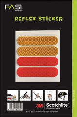 Reflex-Sticker Streifen / gelb/rot